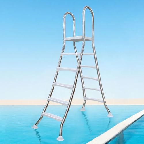 Escalera para piscina elevada 4 peldaños acero inoxidable miniatura 1
