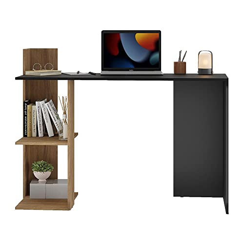 Escrivaninha Mesa para Computador Dubai Multimóveis Preta/rustic