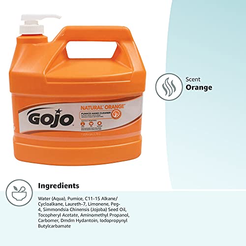 GOJO NATURAL ORANGE Pumice Hand Cleaner, 1 Gallon Quick Acting Lotion Hand Cleaner with Pumice Pump Bottle (Pack of 1) – 0955-02 - Thumbnail 6