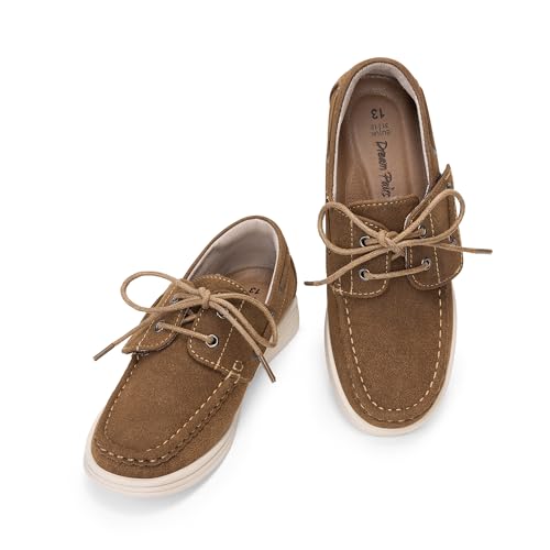 Image of DREAM PAIRS Boy's Loafers Boat Dress Shoes | Classic Moccasin Toe Comfortable Kids Toddler Formal School Slip on Casual Wear