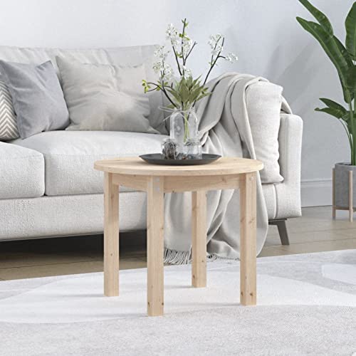 Sufrk Mesa de Centro Mesa de Centro Salon Mesa Auxiliar Salon Mesa Salon Centro de Madera Maciza de Pino Ø 55x45 cm