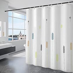 Cortina De Ducha Original GRICOL Cortina de Ducha Cortina de Baño Poliéster Impermeable Cortina Bañera con 12 Ganchos para Ducha y Baño 180x200CM Blanco