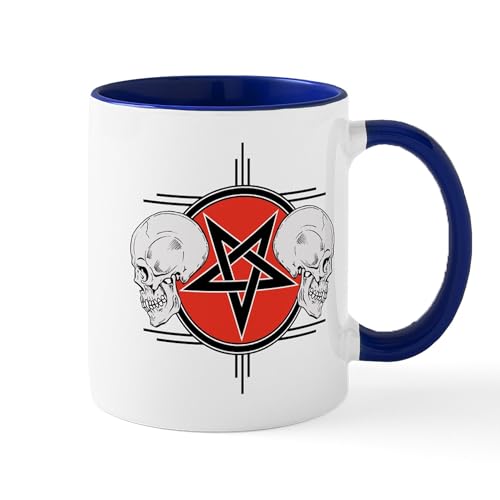 Vaso Café Cerámico 11 oz CafePress Pentagram Skulls miniatura 1