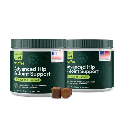 Wuffes Chewable Dog Hip & Joint Supplement - Glucosamine & Chondroitin Chews - Dog Joint Supplements & Vitamins - Extended Joint Care (Large Breed (Over 65 lbs), 60 Chews (Pack of 2))