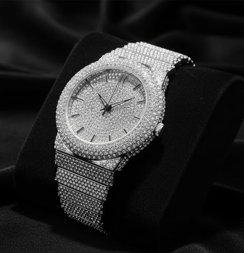 Image of ICE STAR Men's Fully Iced Diamond Watch, 46mm Case