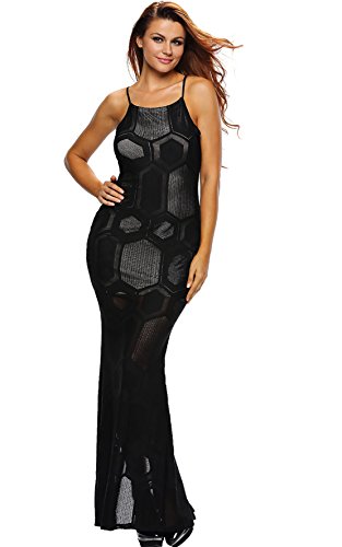 Robe sans manches en dentelle texturée haut de gamme noire taille M