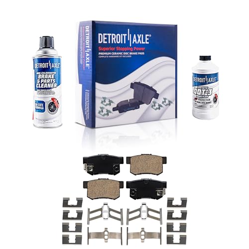 Image of Detroit Axle - Rear Ceramic Brake Pads Replacement for Honda Civic Accord | Prelude CR-Z S2000 Acura Legend TSX RSX Integra CL CSX EL ILX TL Vigor Suzuki SX4 Kizashi