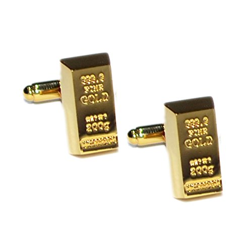Mancornas estilo lingote dorado para hombre miniatura 1