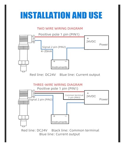 Capteur de pression 4-20 mA en acier inoxydable G 1/2 pour eau - 6
