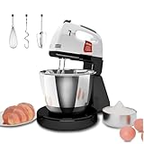 Küchenmaschine, Knetmaschine mit Edelstahl-Rührschüssel, 7-Geschwindigkeiten Einstellung Knetmaschine mit Rührhaken, Knethaken, Schlagbesen (UB7)