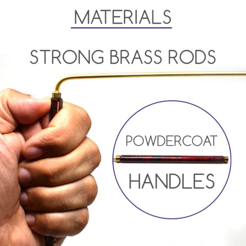 Powder Coated Brass Dowsing Rods with Smooth Movement for Tracing Spiritual Energy Chi, Ghost Hunting, Water Divining, Finding Gold, Locating Lost Items or Answering Questions! (RED) - Image 4