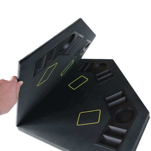 IDS Poker 48 Inch Folding Octagon Table Top Black Felt for Casino Game with Carrying Bag - Thumbnail 6