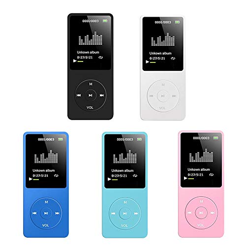 Loijon Leitor MP3 / MP4 Leitor de música de 64 GB Leitor de música MP3 portátil com ecrã de 1,8 ''