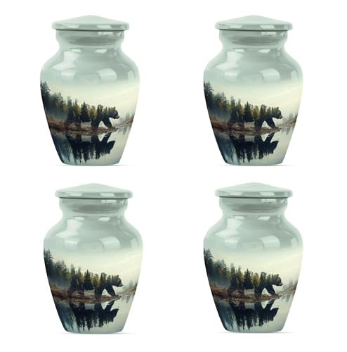 Image of Bear Urn - Small Urn for Ashes - Memorial for Men - Pack of 4 (3 inch)