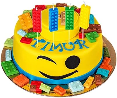 16 Pieces Building Block Candles Brick Birthday Cake Candles for Themed Birthday Party Decoration