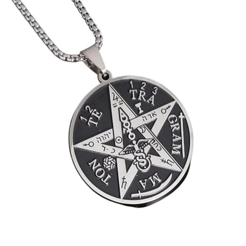Collier pentagramme amulette gothique rétro et pendentif crâne de mouton punk