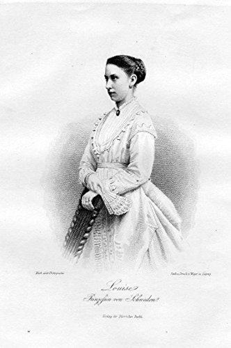 Louise von Schweden-Norwegen Königin von Dänemark Stahlstich Portrait
