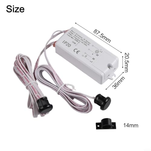 Sensor táctil para control de armario empotrado e interruptor infrarrojo de 14mm 6