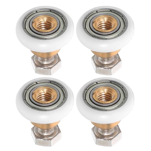 FIXOSHEE 4個 浴室用スライドドアプーリー 入り 静音滑走 耐久ナイロン 属製 径 引き戸ローラー交換用 多様なガラスドア対応