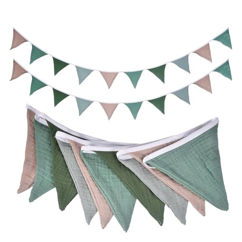 Guirlande fanion triangle en coton réutilisable pour anniversaire