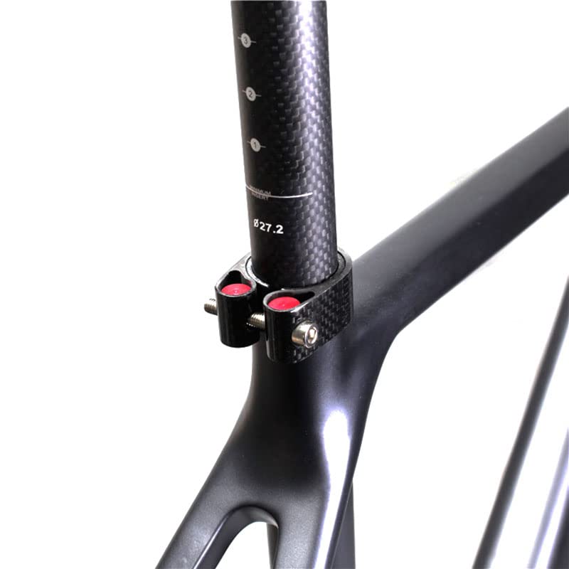 Abrazadera Sillin Abrazadera for tija de sillín bicicleta carbono, 27,2/31,6 mm, abrazaderas for tubo 30,8, piezas universales for montaña, BMX y carretera(Open-matte-30.8mm)
