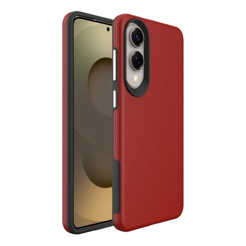 Image of NOXO Ultra-Hybrid Triangle Back Case Cover for Samsung Galaxy S25 Edge, | Shockproof Design | Camera Protection | Soft TPU & Rugged PC | Bumper Case Cover for Samsung Galaxy S25 Edge, (Scarlet Red)