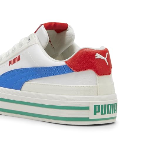 Image of Puma Unisex-Child, Court Classic Vulc, Puma White-Hyperlink Blue-Vapor Gray, Big Kid 6.5