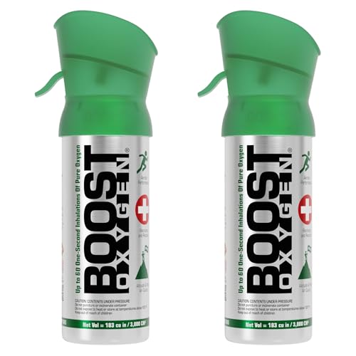 Boost Oxygen Pocket Size Natural 3L Canister | Respiratory Support for Aerobic Recovery, Altitude, Performance & Health (2 Pack)