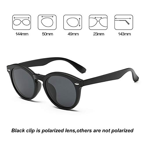 Image of 6 In 1 Polarized Magnetic Clipon Rectangular UV Protected Sunglasses Eye Glasses With 400 Night Vision Men Women Unisex