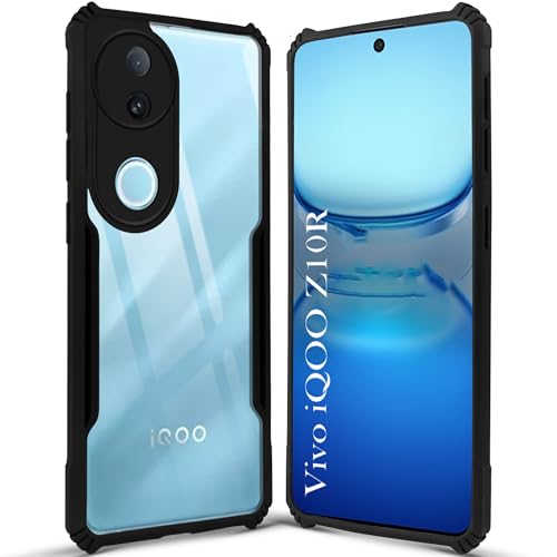 Image of Jkobi Back Cover Case for Vivo iQOO Z10R (Shockproof with Polycarbonate Clear Panel | Professional Black)