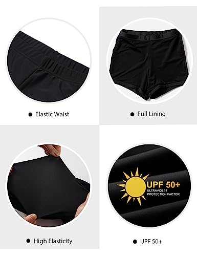 Lecieldusoir Plus Women's Swim Shorts Tummy Control Bathing Suit Bottoms Black Swimwear Boyshort Swimming Board Shorts #TOP4