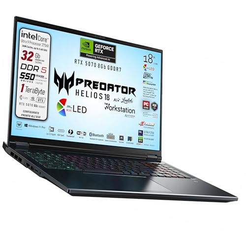 acer Predator Helios 18 Ai Portatile Gaming, Intel Ultra 9-275X,...