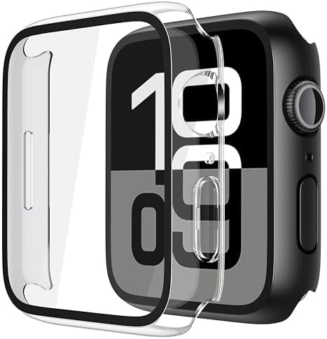 Misxi 2 Pack Tempered Glass Case Compatible for Apple Watch Serie...