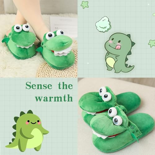 Women Funny Crocodile Slippers, Crocodile Mouth Open Cute Slipper,Soft Winter Warm House Slipper for Women Men Kids2