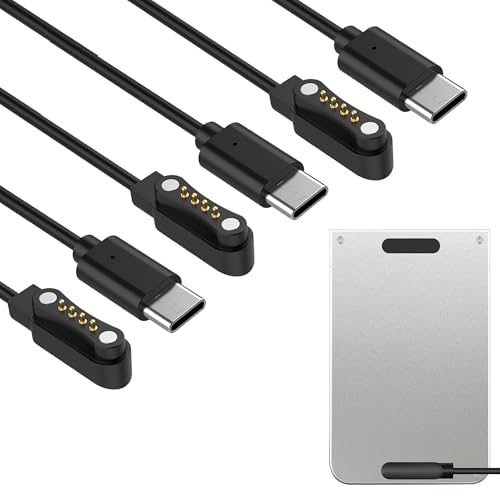 Ermorgen 3 Packs USB-C Charging Cable Compatible with PLAUD Note Pro AI/Note AI Voice Recorder Portable Magnetic Charger 1m Type-C Ideal Replacement Cable for PLAUD Note AI Voice Recorder