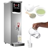 QINPI 2500 W Edelstahl-Wasserkocher, gewerblicher 10-l-Warmwasserkocher, mit intelligenter LED-Bedienkonsole, einstellbar von 30 bis 100 °, Gehäuse aus Edelstahl 304, für Kaffee, Tee, Restaurant
