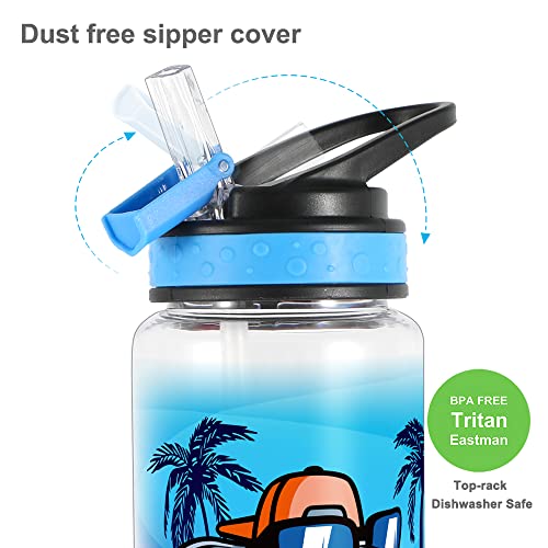 Botella para niños de Tritan sin BPA con asa de transporte ergonómica 5