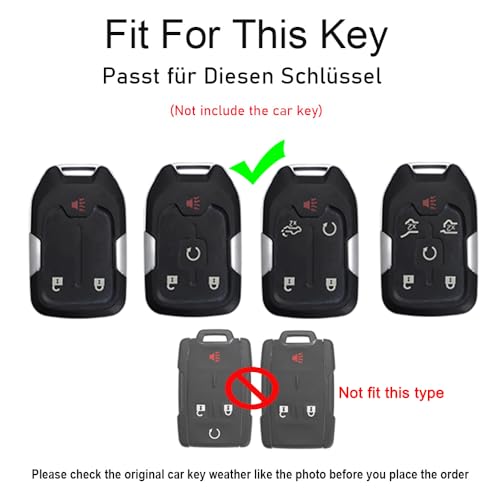 Boîtier de clé Chevy Silverado Colorado GMC Sierra Terrain 3 boutons de remplacement noir rouge