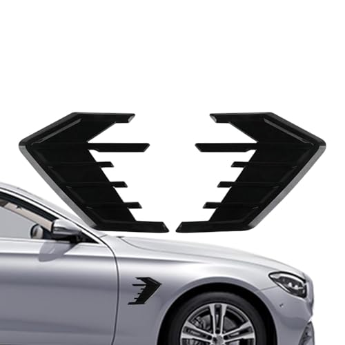 Car Side Air Vent Sticker,2X Shark Fin Car Decorative Intake Side Vent Stickers - Exterior Decal, Spoiler Body Decoration Cover for Most Automobiles