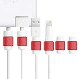 LimitStyle Lightning/Magsafe Savers (Red 4+2 Pack) - Protective for Apple USB Lightning Cables (for Apple iPhone / iPad mini / iPad Air) and Macbook Power Cords