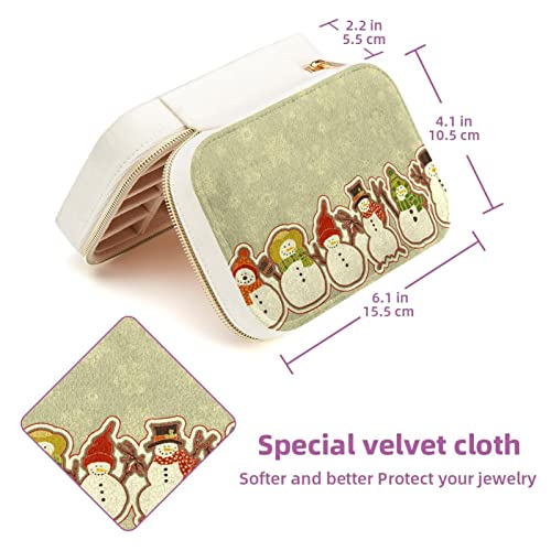 Boîte à bijoux de voyage velours Noël fermeture éclair coffret bagues