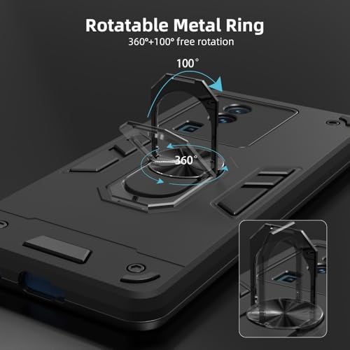Image of NDCOM for iQOO Neo 7 Back Cover | Premium Protection iQOO Neo7 Back Cover | Enhanced Grip and Shock Absorption iQOO Neo 7 Cover | Ring Holder Case