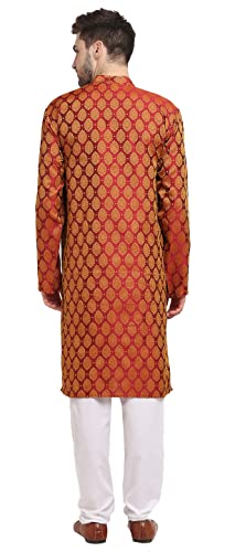 Maple Clothing Poly Silk Kurta Pajama for Men Indian Wedding Party Outfit Guest Wear3