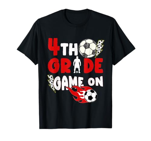 4th Grade Game On Funny Soccer First Day of School Boys T-Shirt