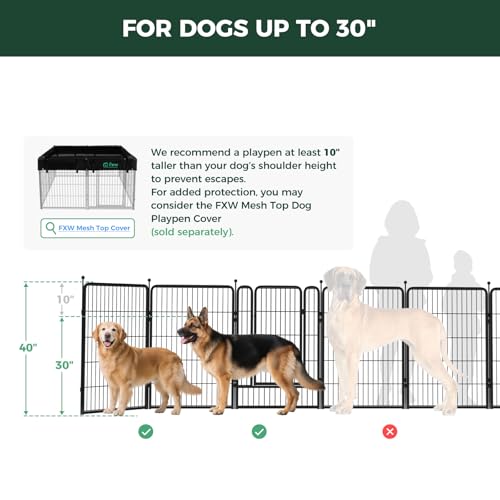 FXW Rollick Unleashed Dog Playpen for Indoor, Yard, RV Camping, 40 inch 8 Panels for Medium and Large Dogs, Black│Patented by FXW - Image 8