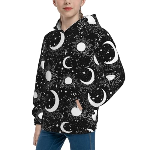 Crescent and Stars Kid Hoodies Boys Sweatshirts Girls Pullover with Pocket2