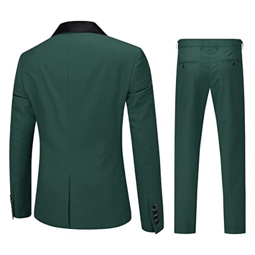 Sliktaa Herren Anzug 3 Teilig Slim Fit Reihe Einfarbig Stoff Business Shawl Kragen Klassisch Tunika – Bild 3