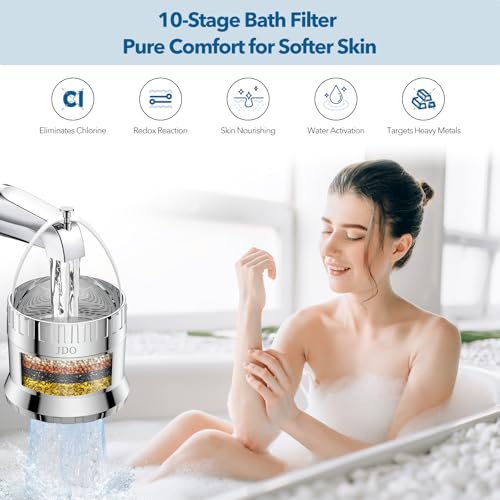 Bath Filter Installed on Bathtub Faucet