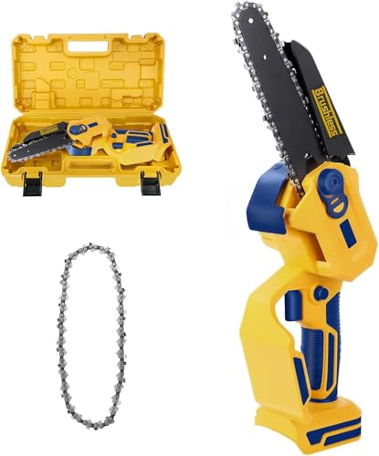 Cordless Power Chainsaw, for DeWALT 20V Max Lithium Battery 6-Inch Hand-held Mini Pruning Saw with Brushless Motor & Replacement Chain for Wood Cutting | Tree Trimming | Camping (Battery NOT Included)