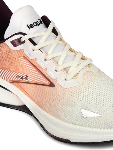 Image of Liberty Leap7x Moscow-6 Lacing Sports Running Shoes for Men - Tan | Comfortable and Durable Lace-Up Closure - Suitable for Lacing Walking, Gym, Jogging, Outdoor Shoes for Gents - Cushioned Footbed